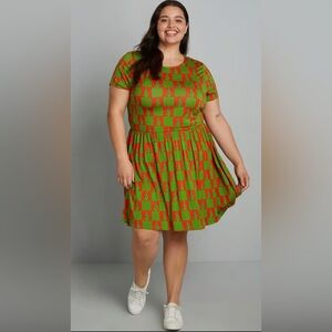 Modcloth Retro Christmas Tree Dress